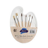 6-Piece Artist Brush & Palette Set – Ideal for Oils, Acrylics, and Watercolors