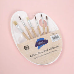 6-Piece Artist Brush & Palette Set – Ideal for Oils, Acrylics, and Watercolors