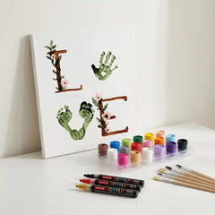 DIY Family Handprint Canvas Art Kit - Skin-Safe & Mess-Free