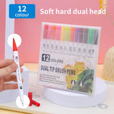 Premium Dual Tip Brush Pens Kit – Flexible Soft Brush & Fine Tip Markers