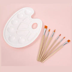 6-Piece Artist Brush & Palette Set – Ideal for Oils, Acrylics, and Watercolors