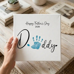 Custom Family Handprint Art Canvas Kit - DIY Complete Keepsake Gift Set with Paints, Dual-Tip Markers, Brushes & Palette