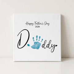 Custom Family Handprint Art Canvas Kit - DIY Complete Keepsake Gift Set with Paints, Dual-Tip Markers, Brushes & Palette
