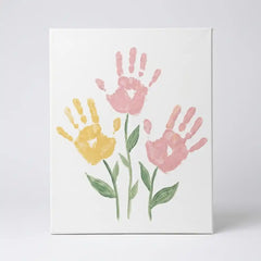 DIY Family Handprint Canvas Art Kit - Custom Newborn Footprint Casting & Keepsake Painting Set for Couples, Baby Shower & Anniversary Gift