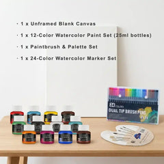 DIY Family Handprint Canvas Art Kit - Custom Newborn Footprint Casting & Keepsake Painting Set for Couples, Baby Shower & Anniversary Gift