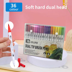 Premium Dual Tip Brush Pens Kit – Flexible Soft Brush & Fine Tip Markers